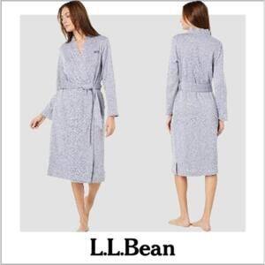 Women's L.L.BEAN Lightweight‎ Sweater Fleece Wrap Robe | gray | Sz: S